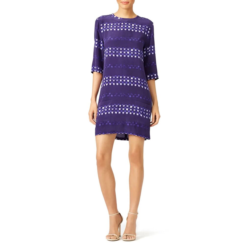 Equipment Aubrey Ultra Marine 100% Silk Shift Dress (Purple) | EUC | Small